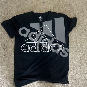 Adidas Black and Gray Logo Tee